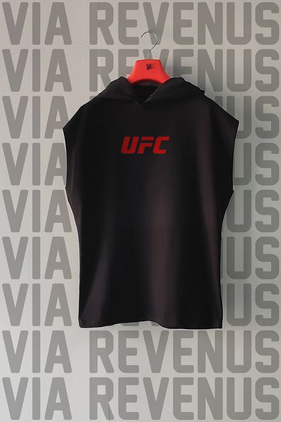 Vordevia Ufc Front and Back Printed Zero Sleeve Hooded Sports Tshirt and Custom Jersey Fabric Sports Shorts