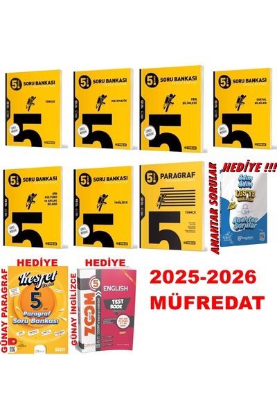 Hız Yayınları HIZ 5.SINIF 2025-2026 MÜFREDAT ÇÖZÜMLÜ SORU BANKASI FULL SET + ...