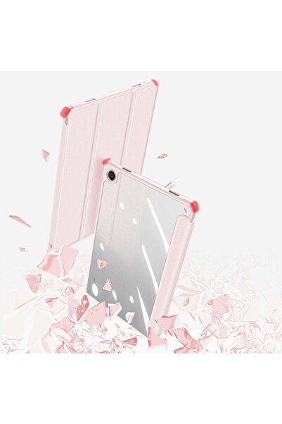 SIGLOO Premium case for Samsung Galaxy Tab A7 10.4" synthetic leather, Pen holder, transparent back, Pink