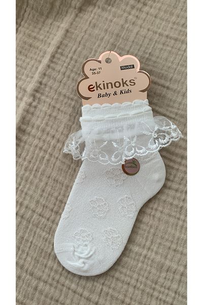 Ekinoks Children's Tulle Accessory Detailed Socket School Socks