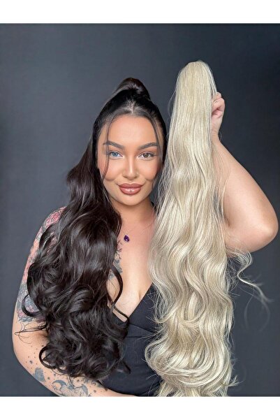 Suzan Peruk Küllü Sarı Tokalı Mandallı Postiş At kuyruğu Ekstra uzun SERİ SAÇ...