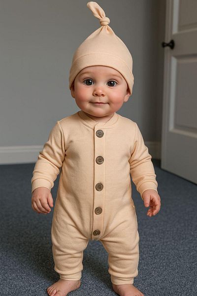 MİNİLOPPOO Buttoned Baby Jumpsuit