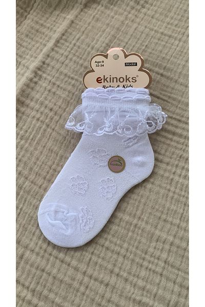 Ekinoks Children's Tulle Accessory Detailed Socket School Socks