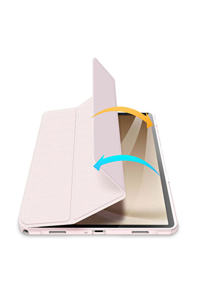 SIGLOO Premium case for Samsung Galaxy Tab A7 10.4" synthetic leather, Pen holder, transparent back, Pink