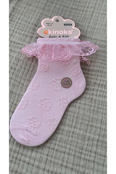 Ekinoks Children's Tulle Accessory Detailed Socket School Socks