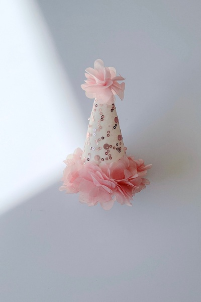 COOLMINIES Kız Çocuk Payet ve Boncuk İşlemeli Çiçekli Huni Taç,Doğum Günü Hun...