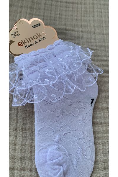 Ekinoks Children's Tulle Accessory Detailed Socket School Socks