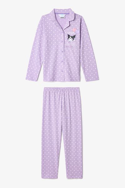 Penti Lilac Girl's Kuromi Long Sleeve Shirt Pajamas Set