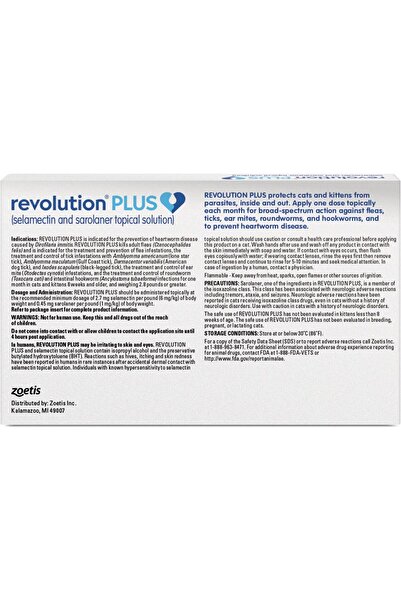 ZOETİS Revolution Plus (selamectin and sarolaner Topical Solution) for Cats, 5.6-11 lbs (Orange), 3 Tubes
