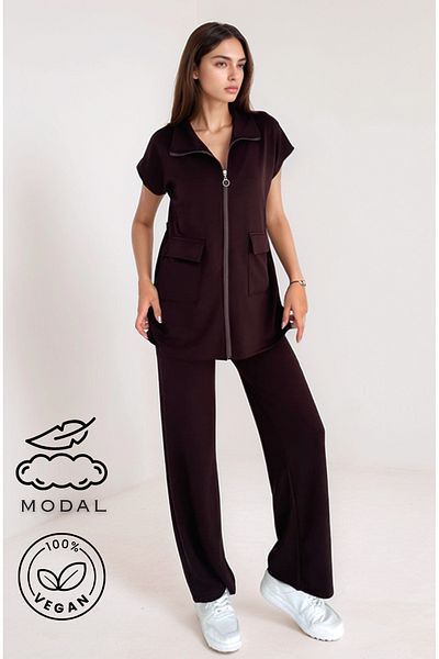 Bled Women's Double Modal Fabric Suit with Zipper Pocket