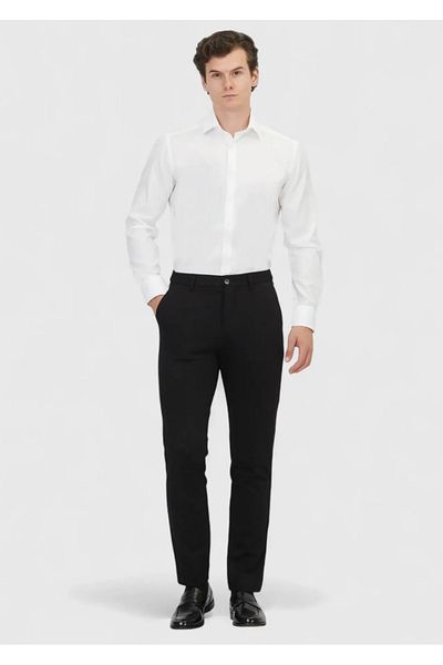 Ramsey White Plain Regular Fit Woven Classic 100% Cotton Shirt