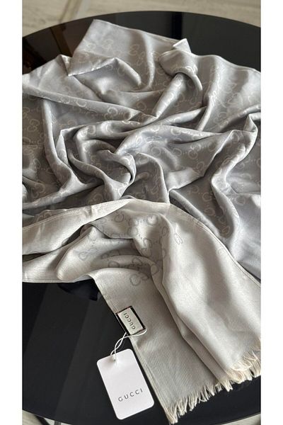 Webinay Home G Pattern Long Label Silk Wool Cotton Shawl Summer 4 Seasons Silk Scraf Hijab