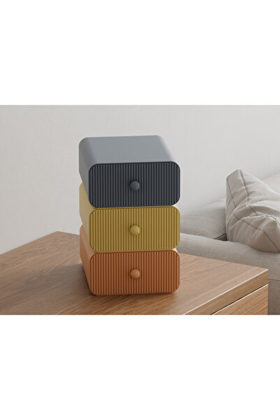 Ravenlab 3’lü Renkli Masa Üstü Mini Çekmece – Modern Dekoratif Organizer ve D...