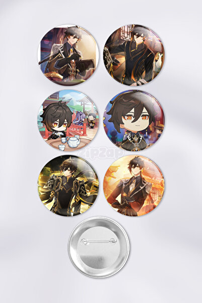 ZipZap Zhongli Morax Genshin impact Çanta Süsü Rozet İğneli Buton Rozet Seti ...