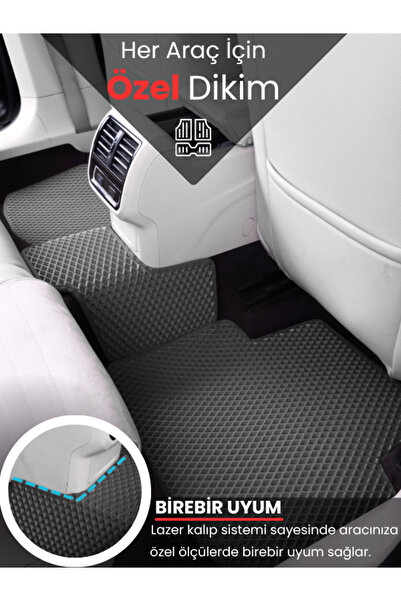 stiloto VOLKSWAGEN PASSAT B6 (2005-2010) Uyumlu EVA Paspas Tam Set–Oto Paspas,Araca Özel,Su Geçirmez