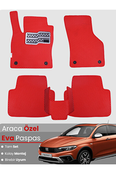 stiloto مجموعة كاملة من سجادة EVA المتوافقة مع Fiat Egea Cross، هاتشباك - مطا...