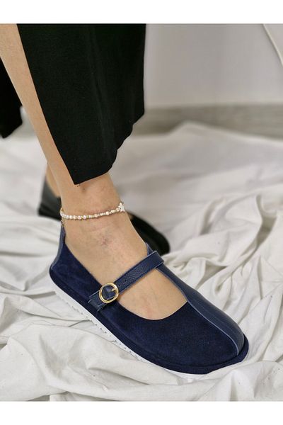 aayak&kabımofficial Genuine Leather Women's Casual Shoes – Elegant Buckle Model