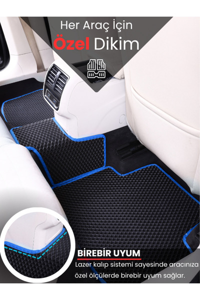 stiloto FORD COURIER (2013-2023) Uyumlu EVA Paspas Tam Set–Araca Özel,Su Geçirmez,Kolay Montaj