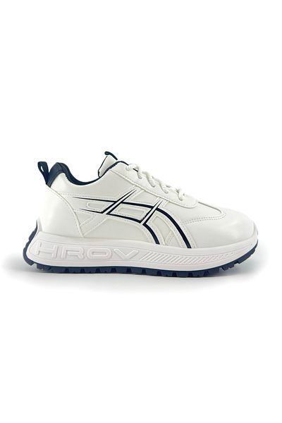 NiceLook Elegant women's shoes in white with black stripes