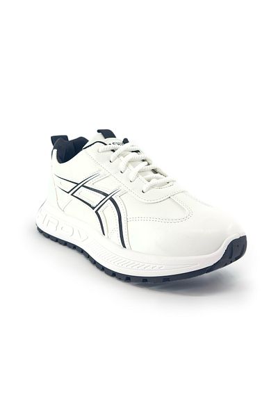 NiceLook Elegant women's shoes in white with black stripes