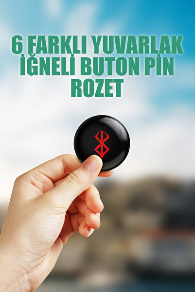 ZipZap Berserk Çanta Süsü Rozet İğneli Buton Rozet Seti (6 ADET)