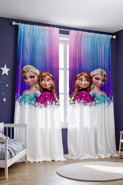EVPANYA Cardaneli Elsa Patterned Children's Baby Room Background Curtain (Single Wing Pricing)