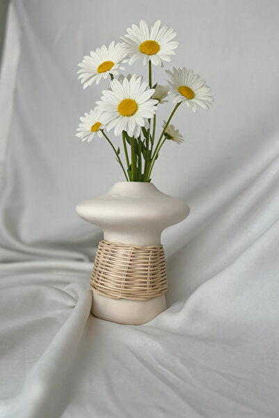 Avsar Home&Decor Hasır Detaylı Seramik Vazo-25 cm