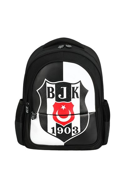 Beşiktaş Bjk 1903 Logo Patterned Faux Leather School Bag