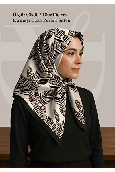 DESENİX وشاح منقوش بأوراق الحمار الوحشي الاستوائية |   كريم الأرضية |   90x90...
