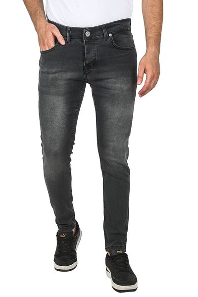 DeepSEA Men's Anthracite Slim Fit Slim Fit Lycra Jeans Stonewashed Jeans 2508187
