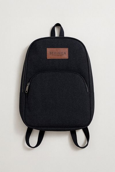 MARKAPIA WOMAN Navy Blue Canvas Casual Denim Backpack