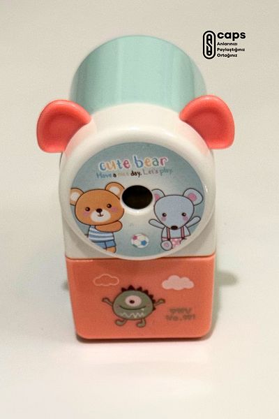 caps anlarınızı paylaştığınız ortağınız Desktop Pencil Sharpener with Ear Figures and Sleeves – Tabletop Pencil Sharpener with Colorful Chamber for Kids
