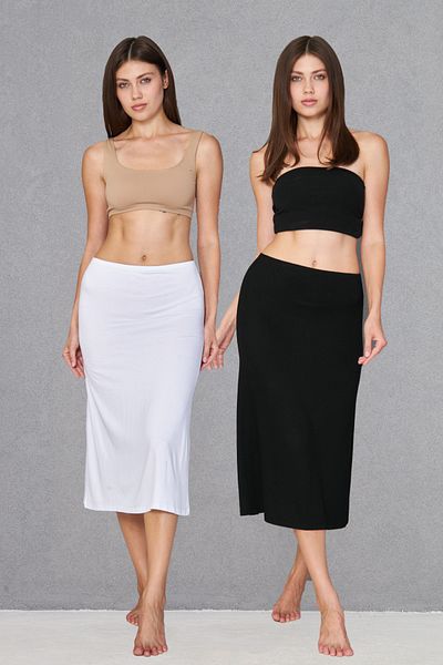 Lantliv Viscose Fabric Knee Length Skirt Long Lining, Skirt Petticoat, Hijab Skirt Dress Lining, Underskirt Skirt Lining