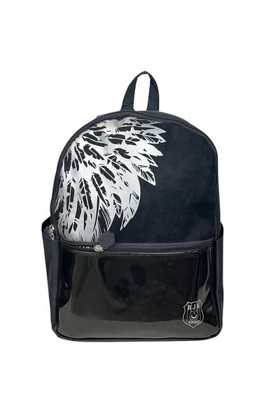 Beşiktaş Eagle Embroidery Printed Suede Backpack