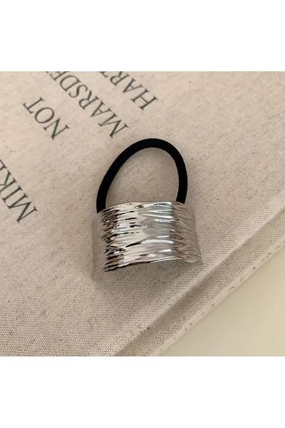 LO ADORO 2Pcs Vintage Metal Rubber Buckle Gold Silver Gold U Bow-Shaped Hair Ring Ponytail Buckle 2Pcs