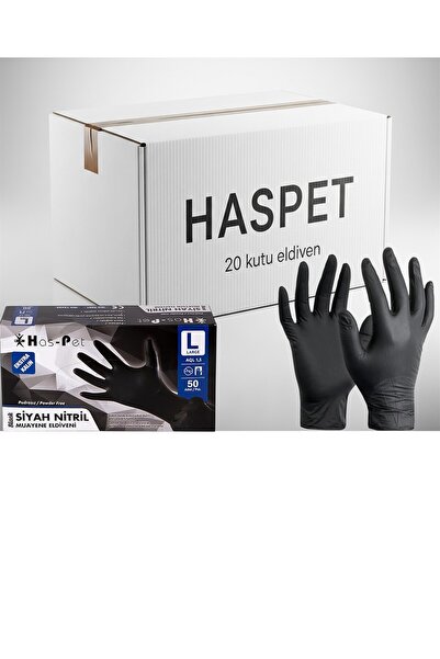 Has-Pet Black Nitrile Gloves Extra Thick -- Pack of 50 X 20 Pieces -- Box -- ...