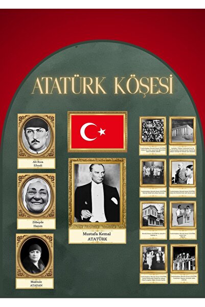 VeroCrafts Atatürk Köşesi – Laminasyonlu Sınıf Panosu
