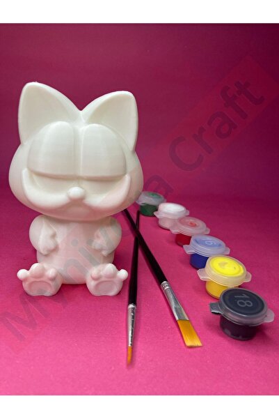 Nobrand Kedi 10 cm Boyama Figürü – 6 Renk & 2 Fırça Seti (3D Baskı)