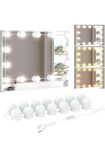 Generic DUNISO Vanity Mirror Lights With 14 LED Bulbs, Hollywood Style, 3 Color Mode, USB Cable,Adjustable