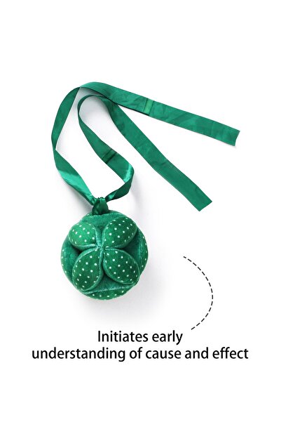 IntelliBaby Plush Soft Kicking Ball, Durable, Soft, 4 to 24 Months, L 12 x B 12 x H 12 cm - Green