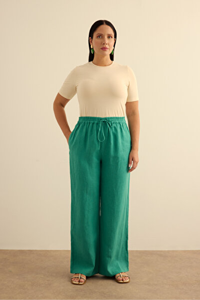 Aker Elastic Waist Linen Trousers