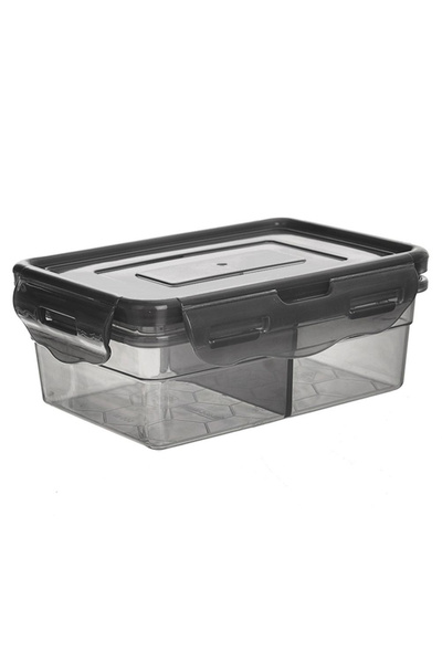 shumee Food container with lid and seal, divided, grey, 500 ml