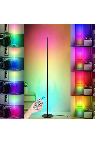 Generic KUYING LED Corner Floor Standing Lamp with Remote Control Multicolour