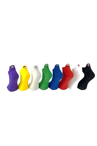 CARNAVAL SOCKS Set of 8 Emoji Embroidered Ankle Booties Socks