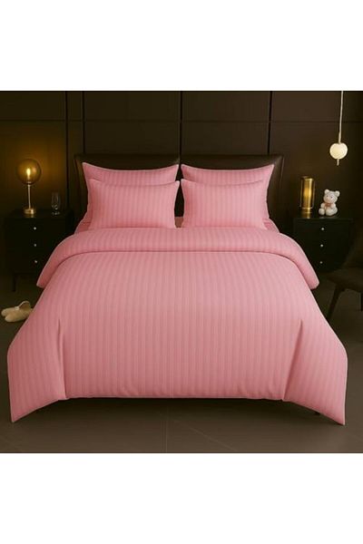 MAXQON 6-Piece Duvet Cover Set – Includes 1 Duvet Cover, 1 Fitted Sheet, 4 Pillowcases (Pink, Single)