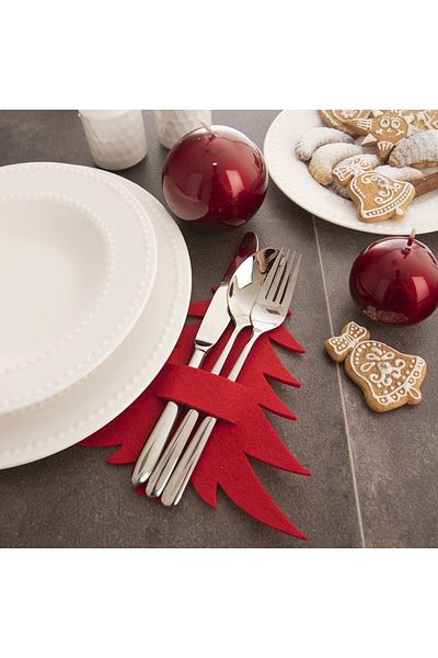 shumee Red Christmas tree cutlery case, 2 pcs.