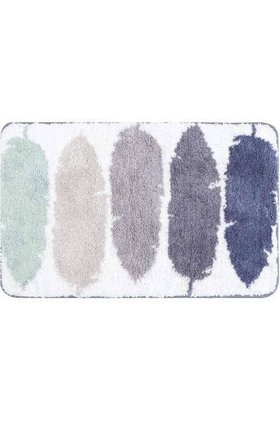 Generic Bathroom Rug Mat, Microfiber Ultra Soft and Water Absorbent Bath Rug with Modern Leave Design, Non-