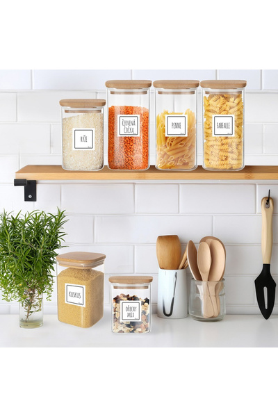 shumee Glass container for bulk products with lid and seal, 850 ml