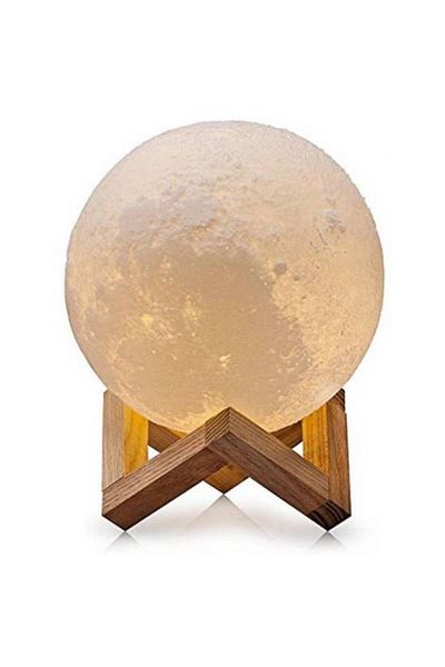 Generic 3D Moon Lamp With Stand White/Beige 15cm