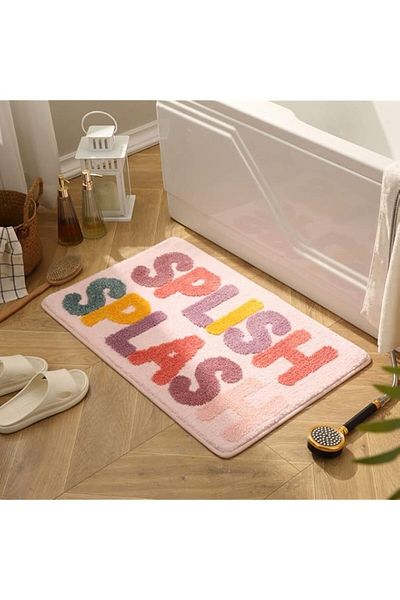Generic DBJOY Bathroom Funny Rugs Cute Bath Rugs Non-Slip for Kids Modern Microfiber Mats Absorbent-Splish